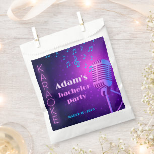 Custom Neon Karaoke Night Bachelor Party  Favour Bag