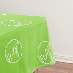 Custom Neon Lime Green Trade Show Logo Business Tablecloth