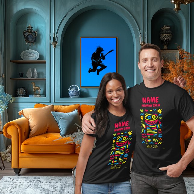 Custom Neon Mummy Pop Art | Wrap Star Halloween T-Shirt (Creator Uploaded)