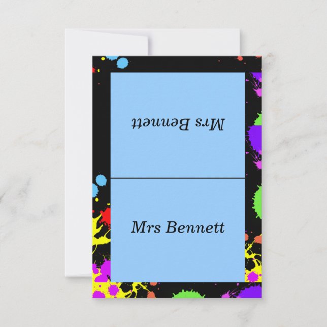 Custom, Neon Paint, Table, Escort Cards (Front)