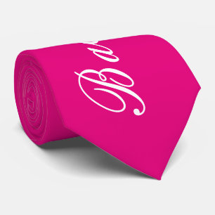 Custom neon pink bachelorette party neck ties