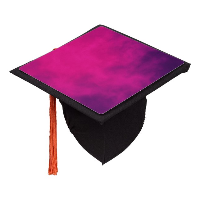 Custom Neon Pink Gradient Graduation Cap Topper (Angled)