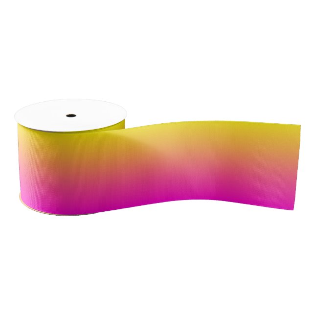 Custom Neon Pink Ombre Grosgrain Ribbon (Spool)