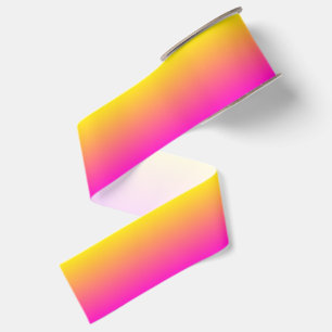 Custom Neon Pink Ombre Grosgrain Ribbon