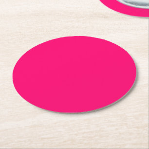 Custom Neon Pink Paper Coaster - Bulk & Events
