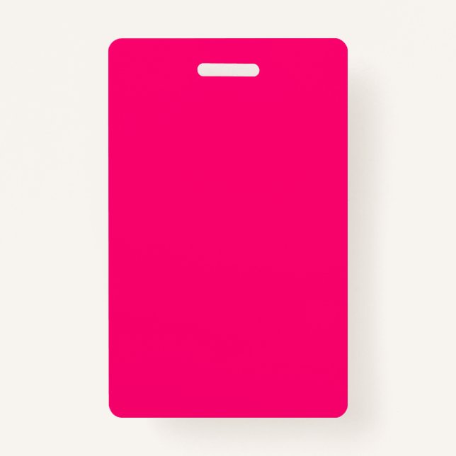 Custom Neon Pink Vertical ID Badge – Professional (Front)