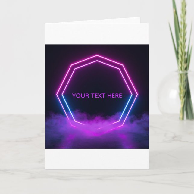 Custom Neon Retro 80s Birthday Card  (Front)