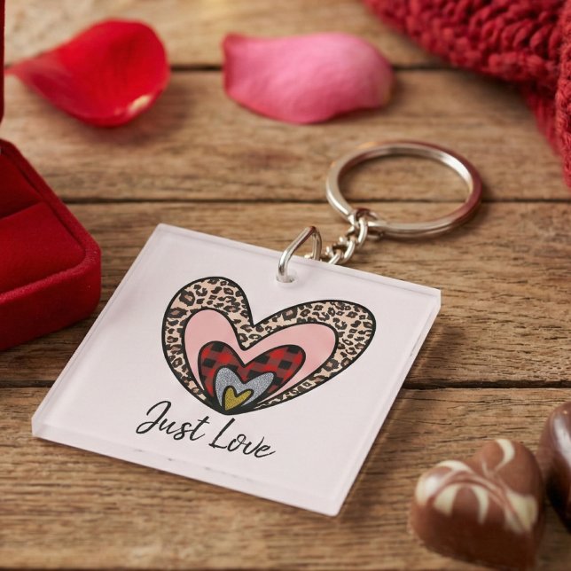 Custom Nested Hearts Keychain – Just Love (Creator Uploaded)