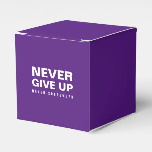 Custom Never Give Up Never Surrender Royal Purple Favor Box