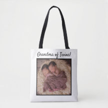 Custom New Baby Photo Grandma of Twins