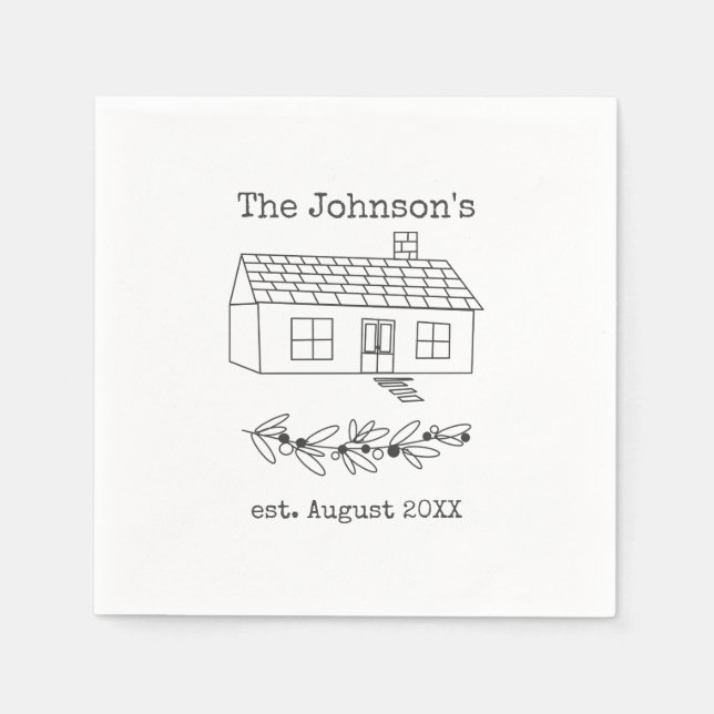 Custom new family home napkin (Front)