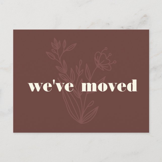 Custom New Home Botanical We've Moved Template Postcard (Front)
