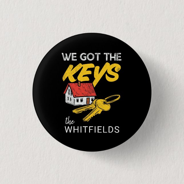 Custom New Home Owners Matching Housewarming Party 1 Inch Round Button (Front)