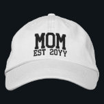 Custom New Mom Established Mother Est Year Mommy Embroidered Hat<br><div class="desc">Custom New Mom Baseball Hat,  Customizable Mum Mummy from husband,  established Gift for her embroidery,  wife establish Customized Mama Date,  Mother's Day Matching est cap,  mother couple partner Valentine's your,  present Embroider Him Mommy Personalized,  Birthday Christmas Baby Boy Anniversary,  His Birth Personalised Son Workout,  with Girl Daughter Minimalist Postpartum</div>