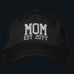 Custom New Mom Established Mother Est Year Mommy Embroidered Hat<br><div class="desc">Custom New Mom Baseball Hat, Customizable Mum Mummy from husband, established Gift for her embroidery, wife establish Customized Mama Date, Mother's Day Matching est cap, mother couple partner Valentine's your, present Embroider Him Mommy Personalized, Birthday Christmas Baby Boy Anniversary, His Birth Personalised Son Workout, with Girl Daughter Minimalist Postpartum</div>