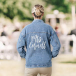 Custom New Mrs Bride Wedding Modern Script Denim Jacket<br><div class="desc">Make a statement on your big day with our 'New Mrs.' custom jean jacket. Elevate your wedding style with personalized elegance. 💍👰 #BridalFashion #CustomChic</div>