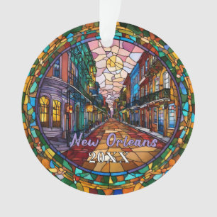 Custom New Orleans Bourbon Street Dated Ornament