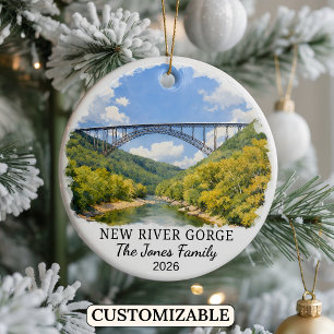 Custom New River Gorge National Park West Virginia Ceramic Ornament