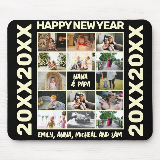 Custom New Year 14 Photo Collage  Mouse Pad (Front)
