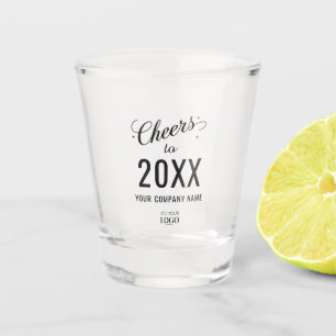 Custom New Year Company Name & Logo Elegant Shot Glass