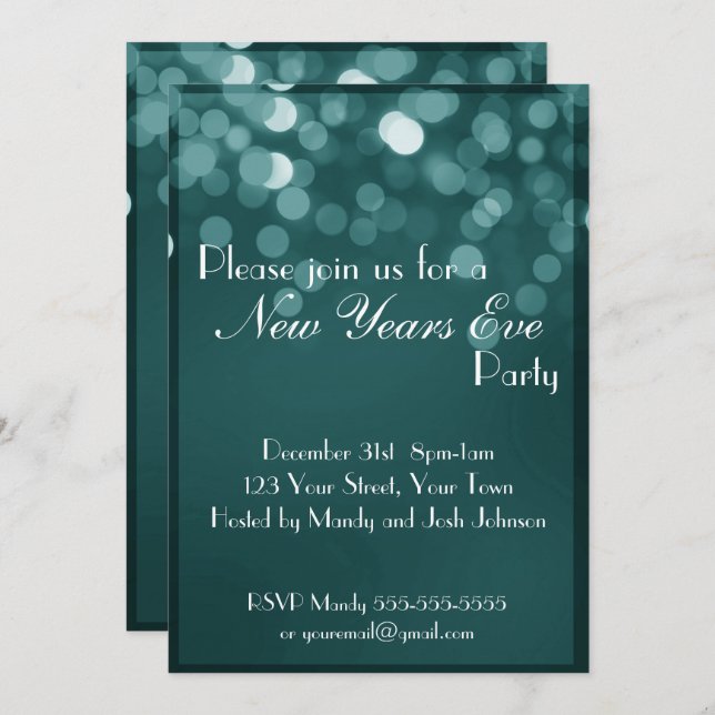 Custom New Years Party Invitation (Front/Back)