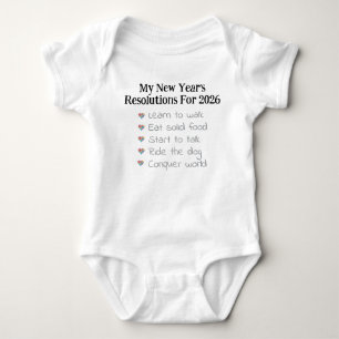 Custom New Year's Resolutions, Unisex, Funny Baby Bodysuit