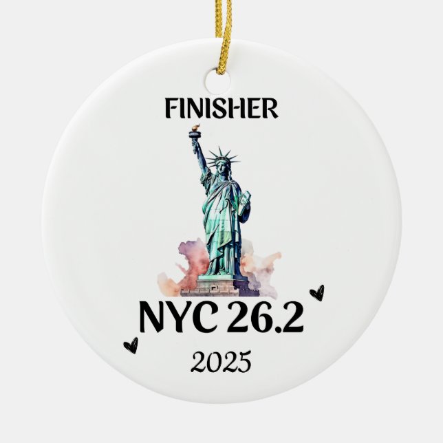 Custom New York 2025 Marathon Ornament Finisher    (Front)