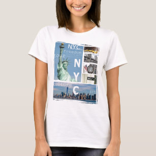 Custom New York City Manhattan Nyc Liberty Statue T-Shirt