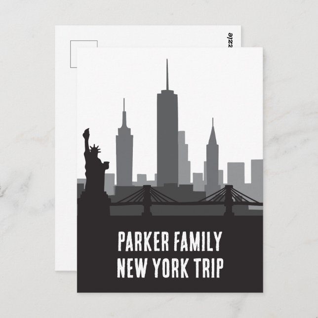 Custom New York Trip Skyline Statue of Liberty Postcard (Front/Back)