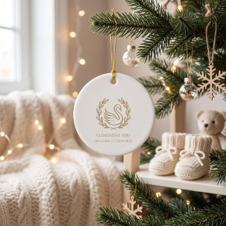 Custom Newborn Keepsake Ceramic Ornament | Luxury 