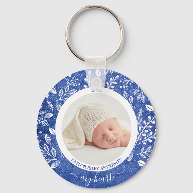 Custom Newborn Photo Keychain (Front)