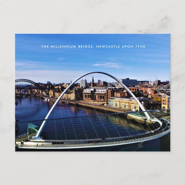 Custom Newcastle Millennium Bridge Photograph Postcard (Front)