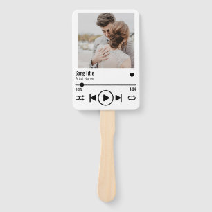 Custom Newlywed Photo Song Playlist Thank You Hand Fan
