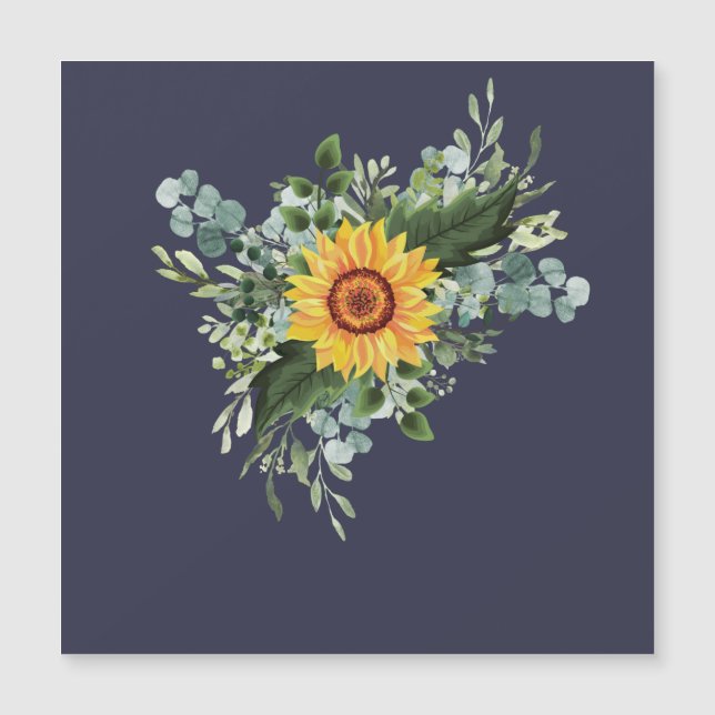 Custom Newlyweds Rustic Sunflowers Eucalyptus Leaf (Front)