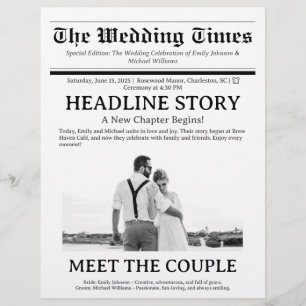 Custom Newspaper Wedding Program