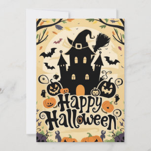 Custom Night Happy Halloween Holiday Card