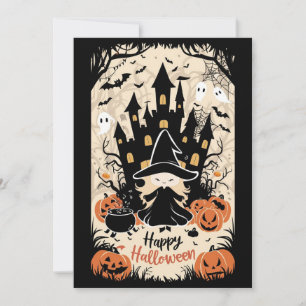 Custom Night Happy Halloween Holiday Card