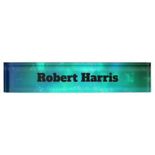 Custom Night Sky Emerald Green Nameplate