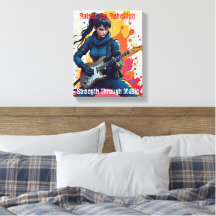 Custom Ninja Girl Guitarist Art Inspirational