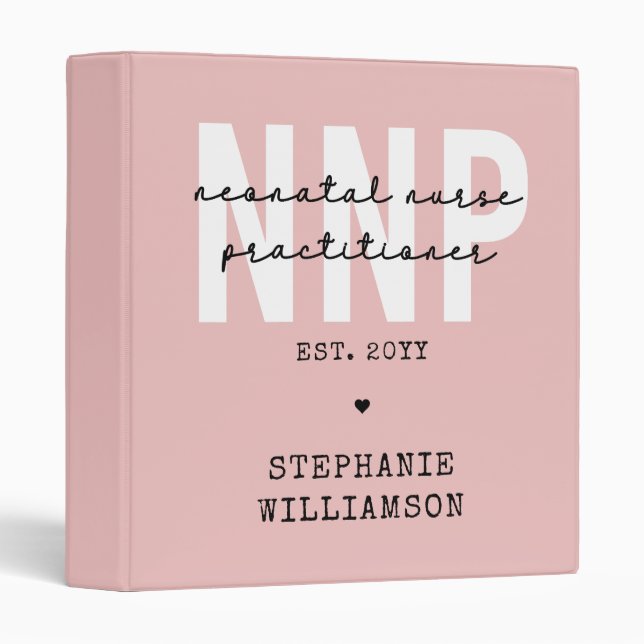 Custom NNP Neonatal Nurse Practitioner Binder (Front/Spine)