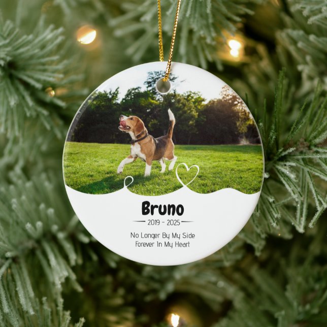 Custom No Longer By My Side, Forever In My Heart Ceramic Ornament (Tree)