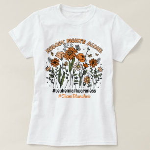 Custom Nobody Fights Leukaemia Alone Wildflowers T-Shirt