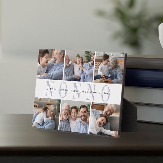 Custom Nonno Grandchildren Photo Collage Plaque (Creator Uploaded)