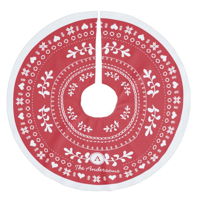 Custom Nordic Christmas Tree Skirt (Front)