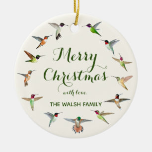 Custom North American Hummingbirds Ceramic Ornamen Ornament