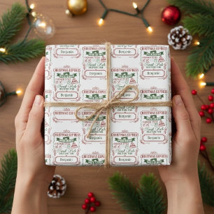 Custom North Pole Christmas Express  Wrapping Paper