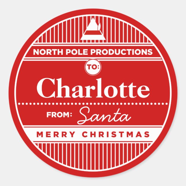 Custom North Pole Productions Christmas Sticker (Front)