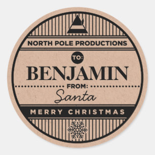 Custom North Pole Productions Christmas Stickers