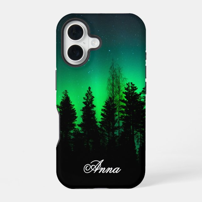 Custom Northern Lights  iPhone 16 Case (Back)