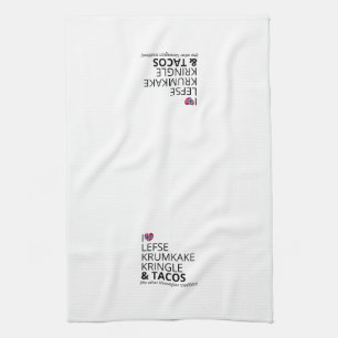 Custom Norwegian Flag Heart Kitchen Towel
